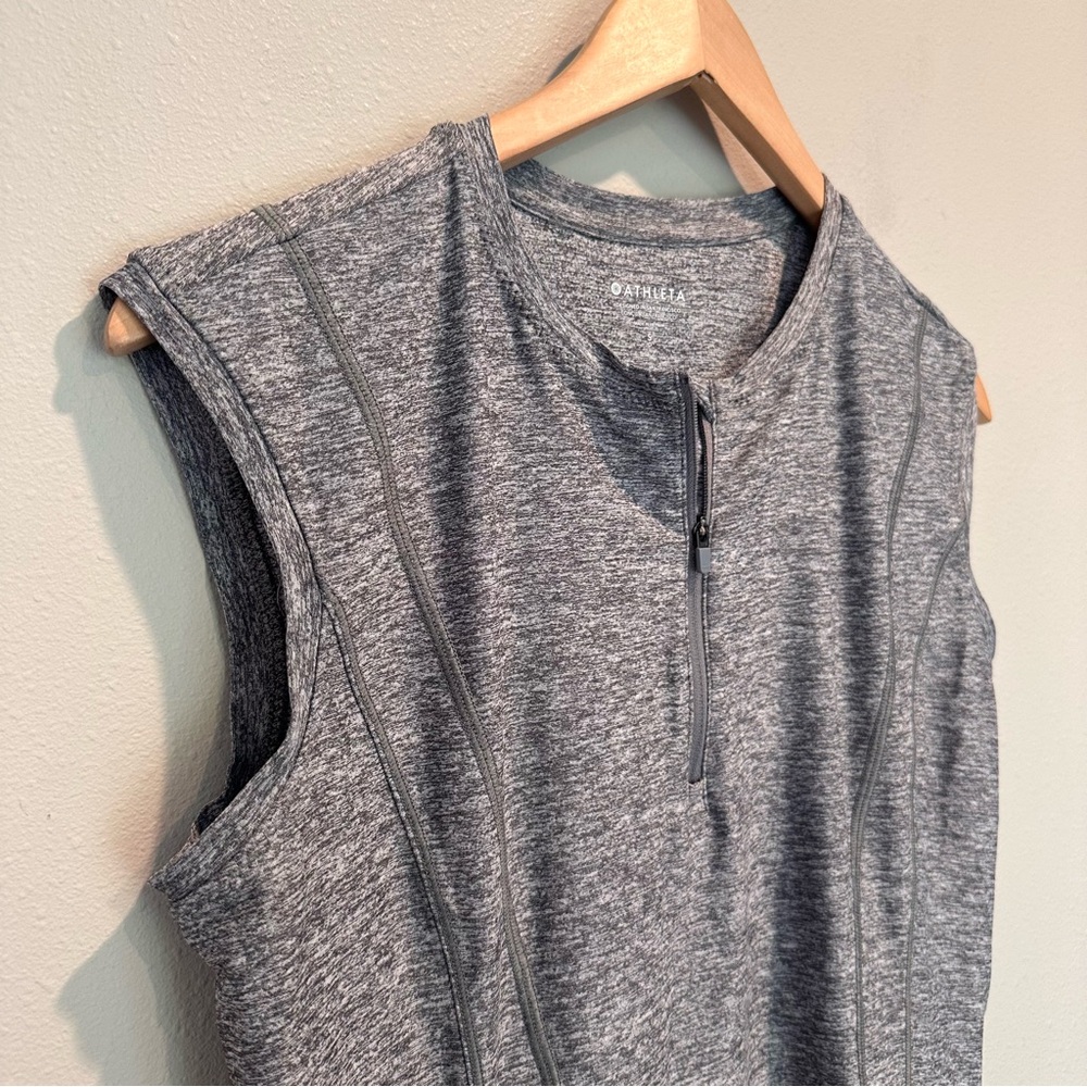 ATHLETA Pacifica Illume UPF Fitted Tank Heather Gray Swim Performance Active Gym - Picture 7 of 13